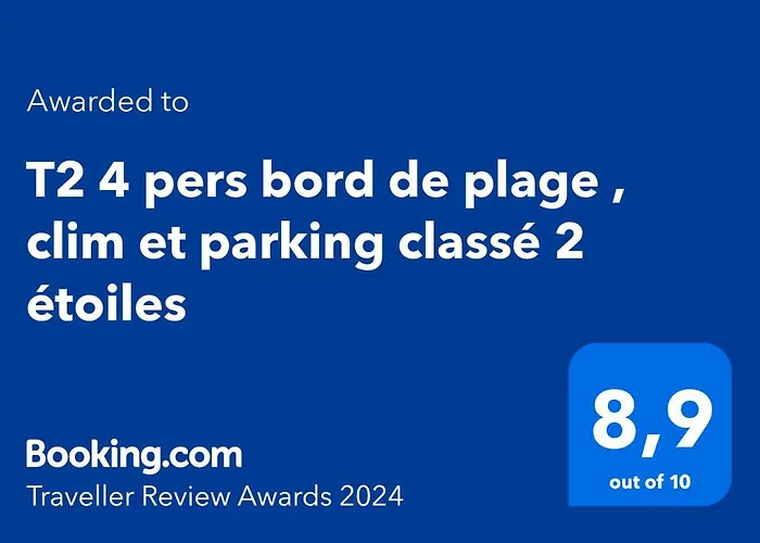 T2 4 Pers, Renove En Bord De Plage , Clim Et Parking Classe 2 Etoiles